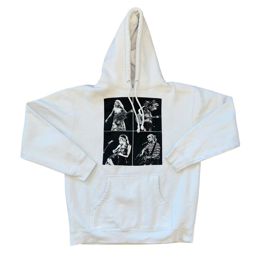 Taylor Swift Eras Tour 2023 Official Merch White Pullover Hood Sweatshirt Large